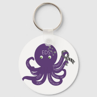 Octopus White Back Ground Nyckelring