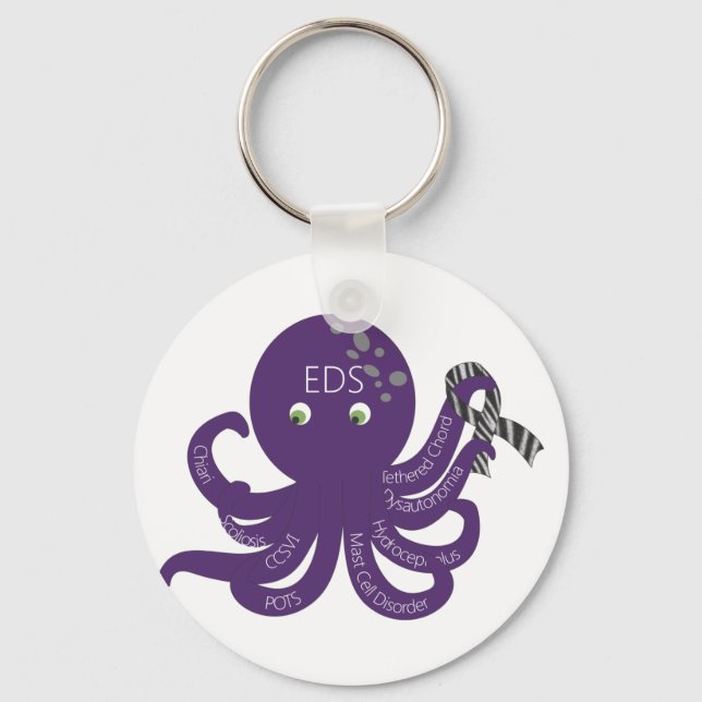 Octopus White Back Ground Nyckelring (Framsida)