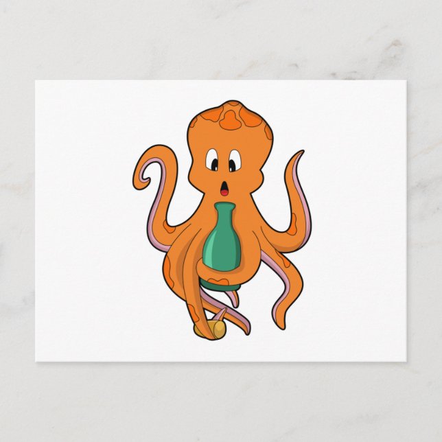 Octopus with Bottle.PNG Vykort (Framsida)