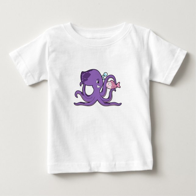Octopus with Fish.PNG T Shirt (Framsida)