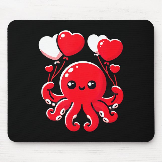 Octopus With Heart Balloons Adorable Valentines Da Musmatta (Framsidan)