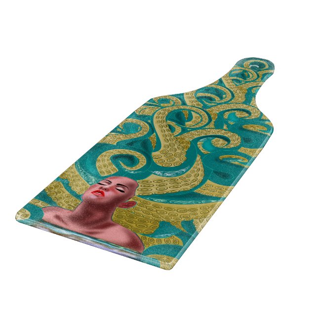 Octopus Woman Clearing Board Tentacles Guld (Hörn)