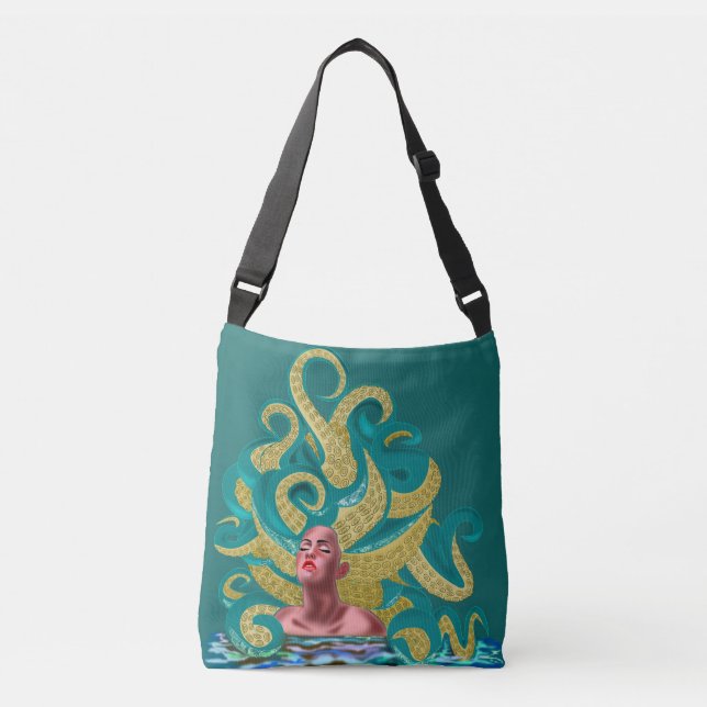 Octopus Woman Crossbody Bag Fantasy Axelväska (Framsida)