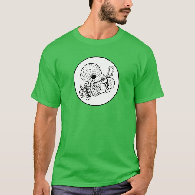 Octoskate 1 - Skateboarding Octopus  T Shirt (Framsida)
