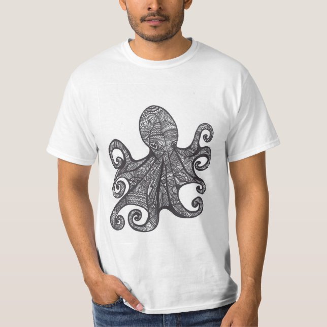 OctoZen stort tryck T Shirt (Framsida)