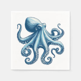 Octupus Nautical Pappra Napkins Pappersservett
