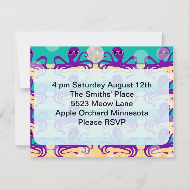 Octupus Octo Party Inbjudan (Framsida)