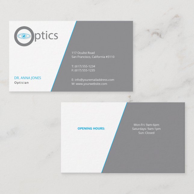 Oculist | Optisk Visitkort (Fram/baksida)