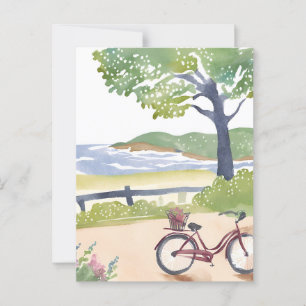 Öcykelutflykt Martha‘s Vineyard Akvarell Vykort