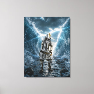 Oda Nobunaga Samurajrustning Vatten 24x32 Canvastryck