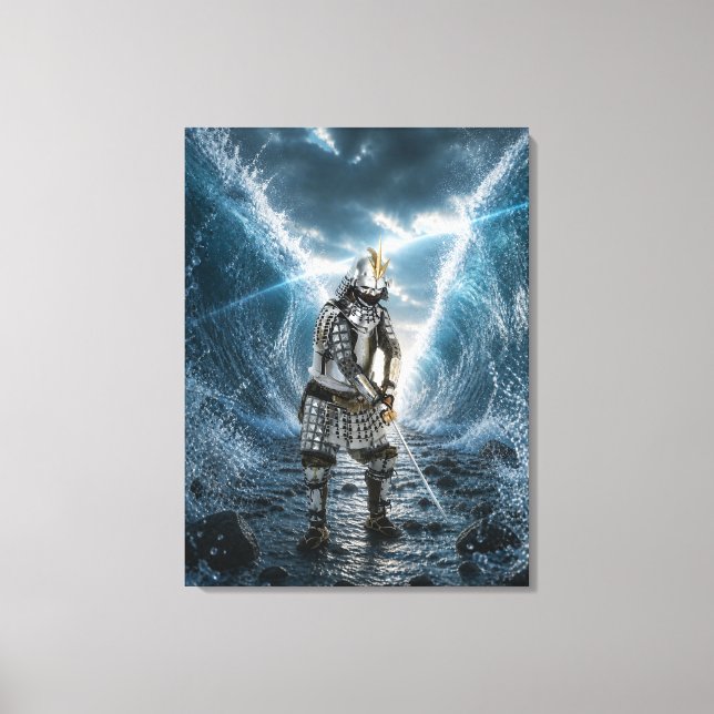 Oda Nobunaga Samurajrustning Vatten 24x32 Canvastryck (Framsida)