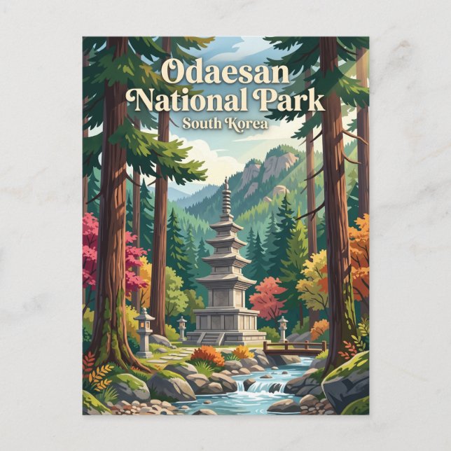 Odaesan nationalpark Sydkorea Vykort (Framsida)