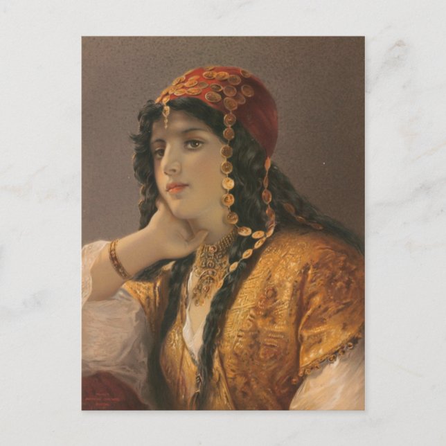 Odalesque av Gustav Richter Chromolithograph Vykort (Framsida)