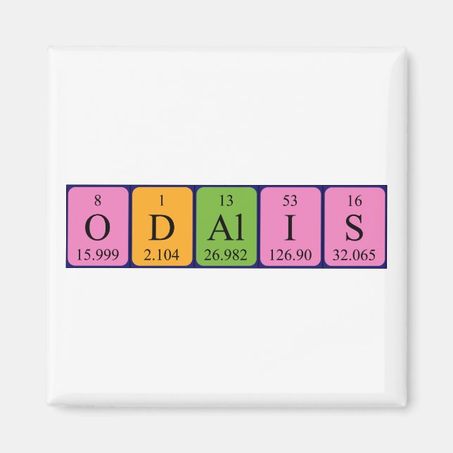 Odalis Periodisk bord namn magnet (Framsidan)