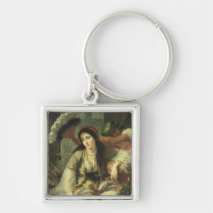 Odalisque Fyrkantig Silverfärgad Nyckelring