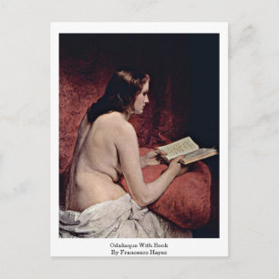 Odalisque med Bok av Francesco Hayez Vykort