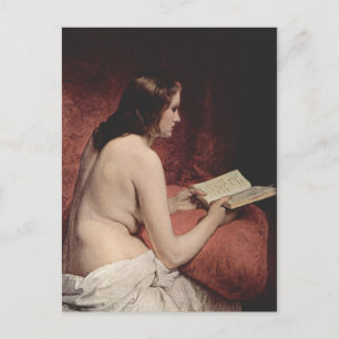 Odalisque med Bok Vykort