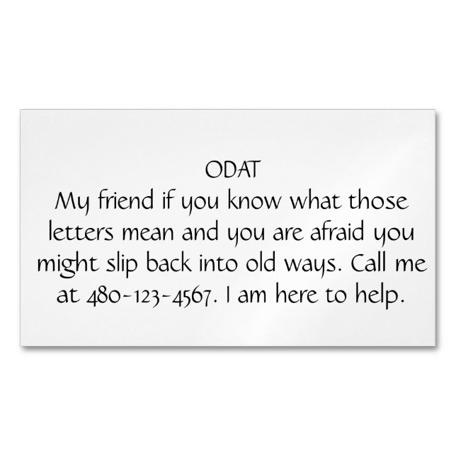 ODAT MAGNETISKA VISITKORT (Framsida)