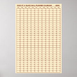 Odaterad Årsöversikt Väggplanerare Kalender Poster