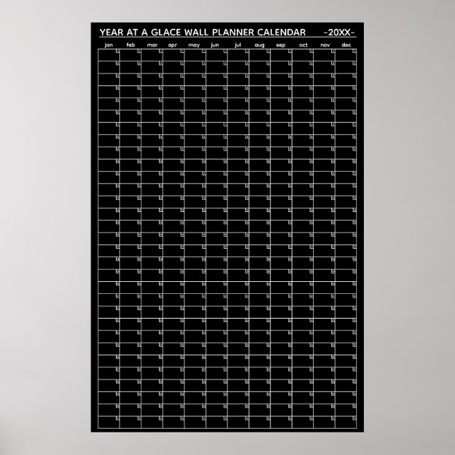 Odaterad Årsöversikt Väggplanerare Kalender Poster (Framsidan)