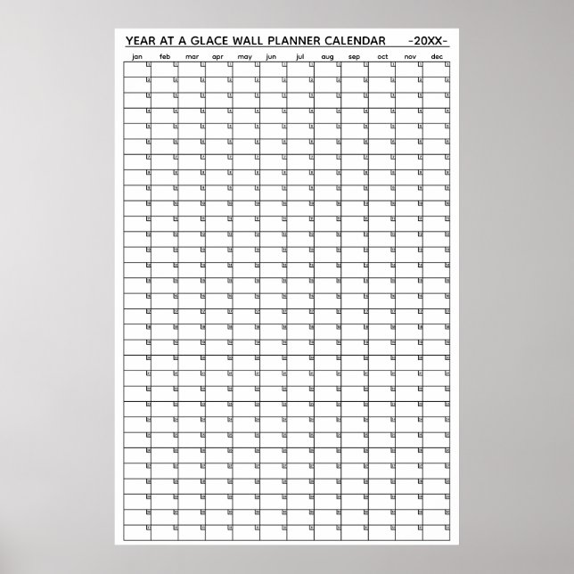 Odaterad Årsöversikt Väggplanerare Kalender Poster (Framsidan)