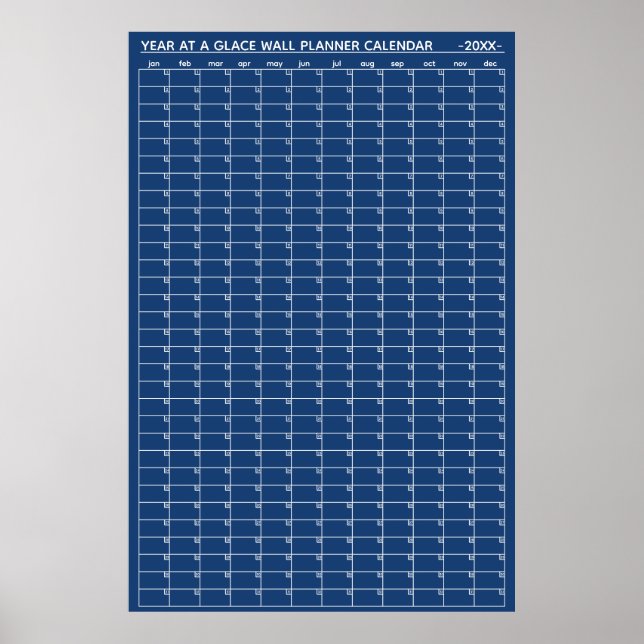 Odaterad Årsöversikt Väggplanerare Kalender Poster (Framsidan)