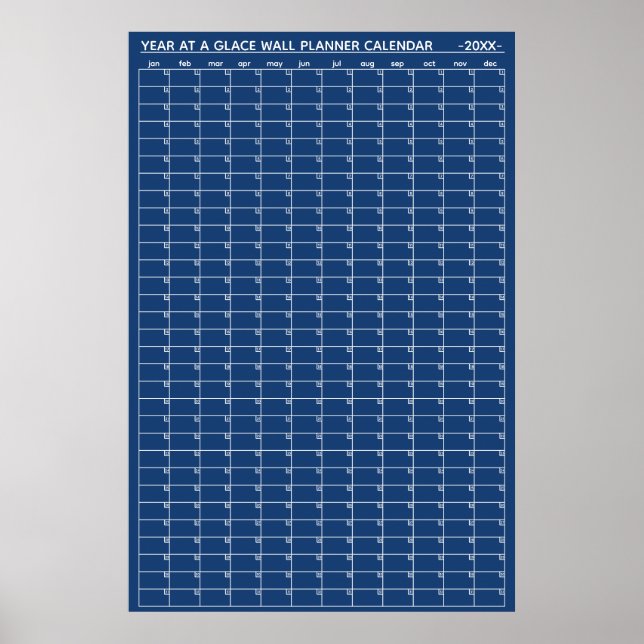 Odaterad Årsöversikt Väggplanerare Kalender Poster (Framsidan)