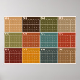 Odaterad Blank Varm Höstfärgad Planerarkalender Poster