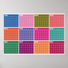 Odaterad fet livfull tom planerarkalender poster