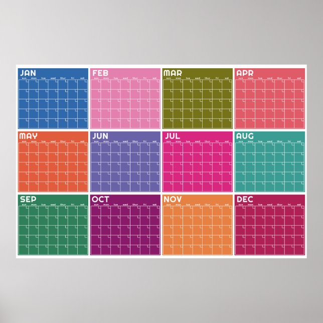 Odaterad fet livfull tom planerarkalender  poster (Framsidan)