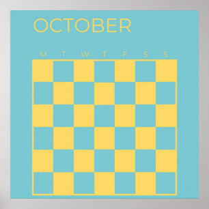 Odaterad odaterad odaterad Gult i oktober-kalender Poster