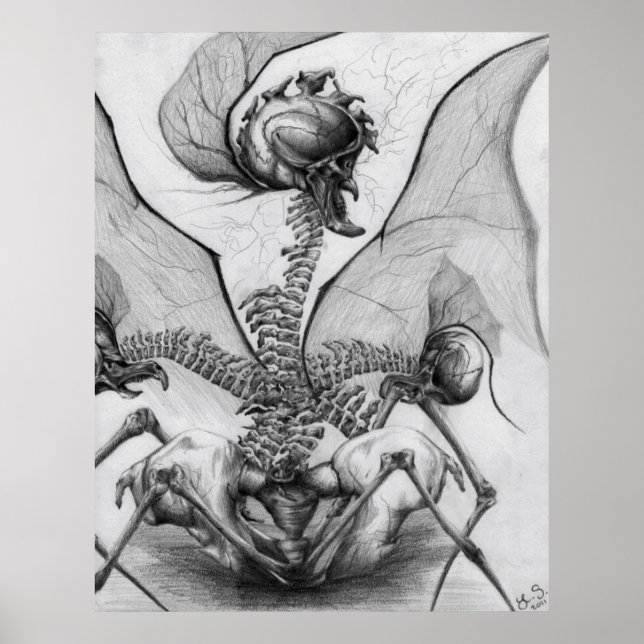 Odd Bone Fellow Horror Monster Art Poster (Framsidan)