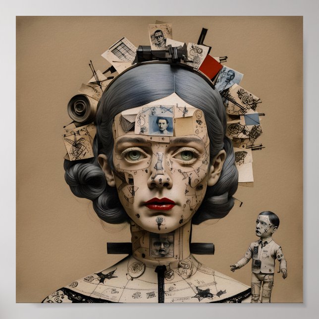 Odd Doll Surrealist AI-bild 004 P Poster (Framsidan)