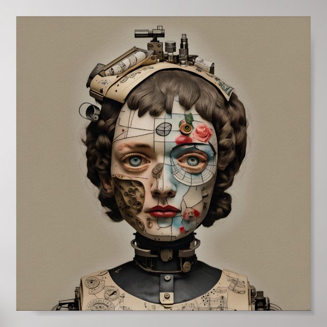 Odd Doll Surrealist AI-bild 008 P Poster (Framsidan)