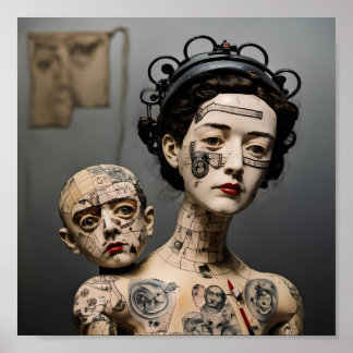 Odd Doll Surrealist AI-bild P Poster