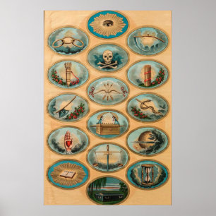 Odd Fellows Emblematic Degree Chart Poster