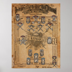 Odd Fellows Lodge Jewel Chart Poster