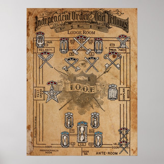 Odd Fellows Lodge Jewel Chart Poster (Framsidan)