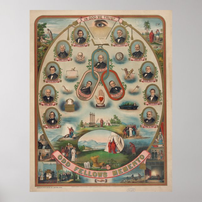 Odd fellows memento [1883] poster (Framsidan)
