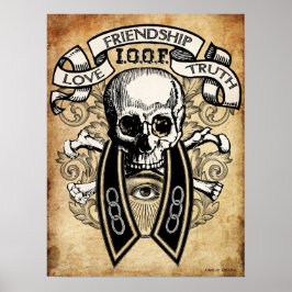 Odd Fellows Skull och Collar Poster