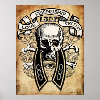 Odd Fellows Skull och Collar Poster