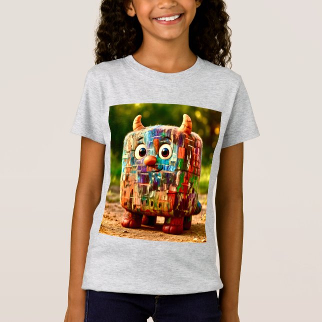 Odd Friends - Patchwork Cube Monster Poster T Shirt (Framsida)