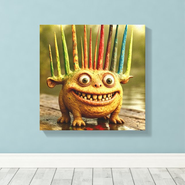 Odd Friends - Rainbow Spike Monster Canvas (Insitu (trägolv))