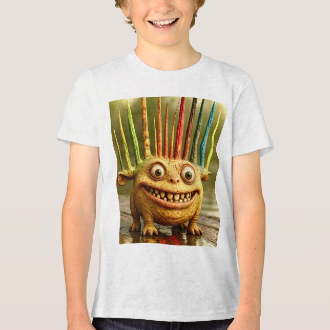 Odd Friends - Rainbow Spike Monster Poster T Shirt (Framsida)