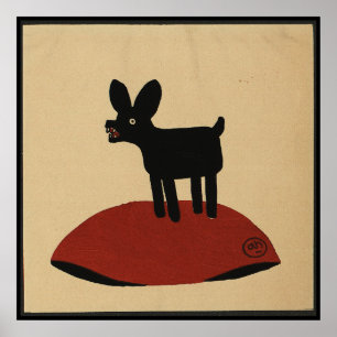 Odd Funny Tittar Hund - Färgfull illustration av B Poster