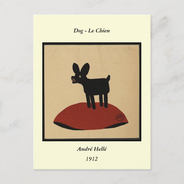 Odd Funny Tittar Hund - Färgfull illustration av B Vykort (Framsida)