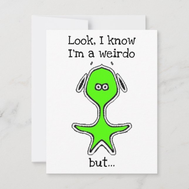 Odd Little Fella (Grönt) Julkort (Framsida)