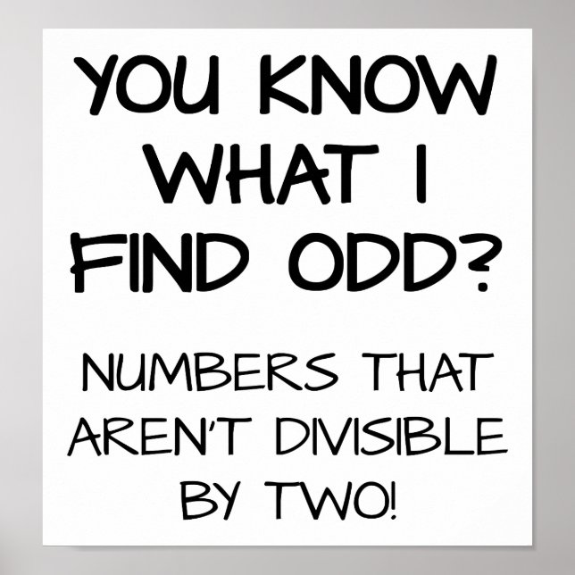 Odd Numbers Funny Poster (Framsidan)