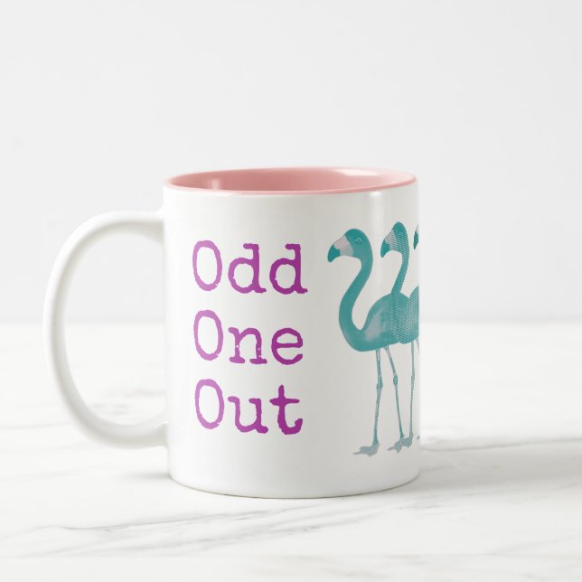 "Odd One Out" Flamingo Coffee Mugg (Rosa) (Vänster)