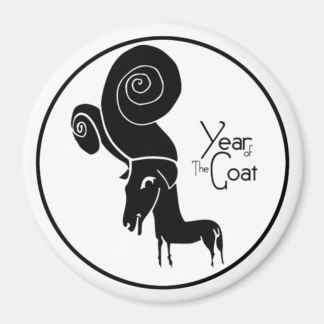 Odd Ram Goat Chinese Year Zodiac Birthday R Magnet (Framsidan)